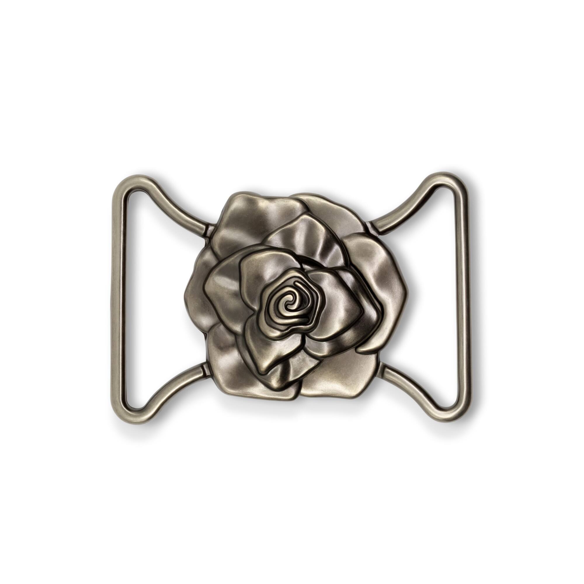 Dritz® Antique Silver Fashion Buckle with Rose Design